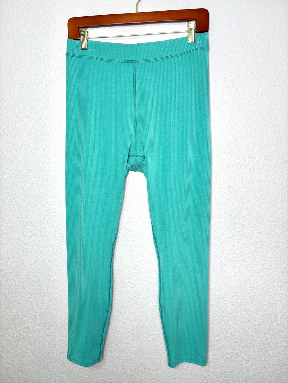 ALO Yoga Blissful Ribbed High Waisted Leggings Ocean Teal L